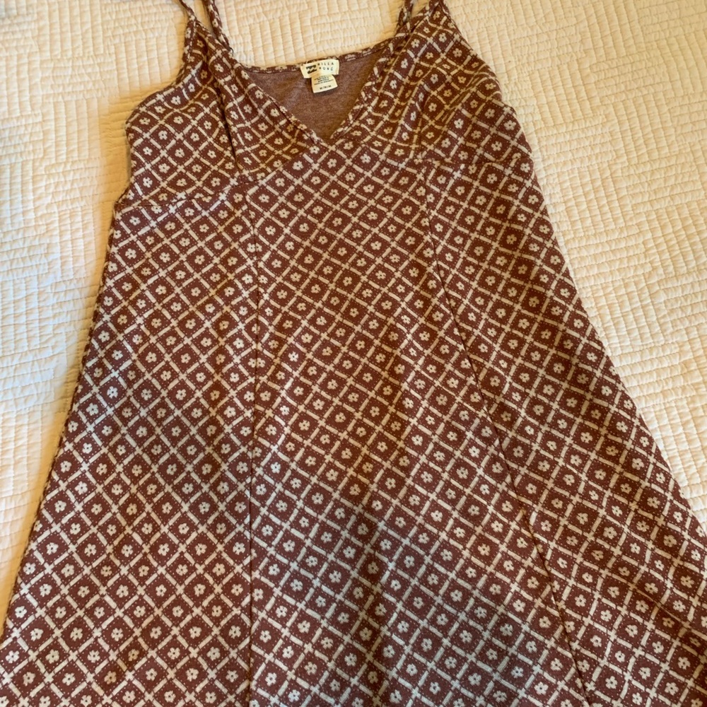 Billabong Brown and White Patterned Dress